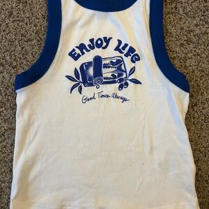 Women’s Blue and White sardine Tank Top